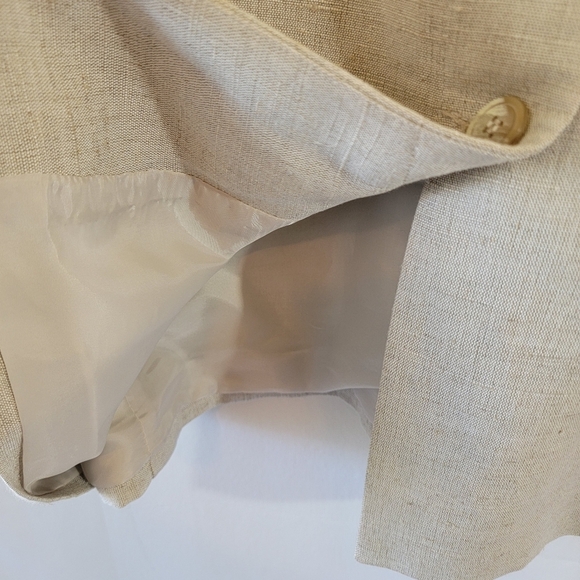 Harve Benard Women's Oatmeal Linen Blend Jacket Sz 14 Button Front Minimalist - Picture 7 of 12